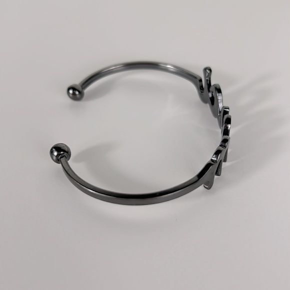 Anthropologie Merci Love Note Bracelet gunmetal - Picture 7 of 8
